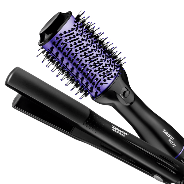 Kit Escova Easy Lilás e Chapa Cerâmica